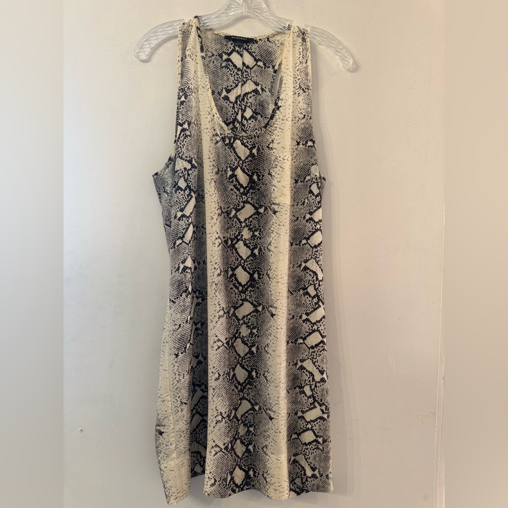 Acrobat Large Snakeskin Pattern Dress - Black and Cream